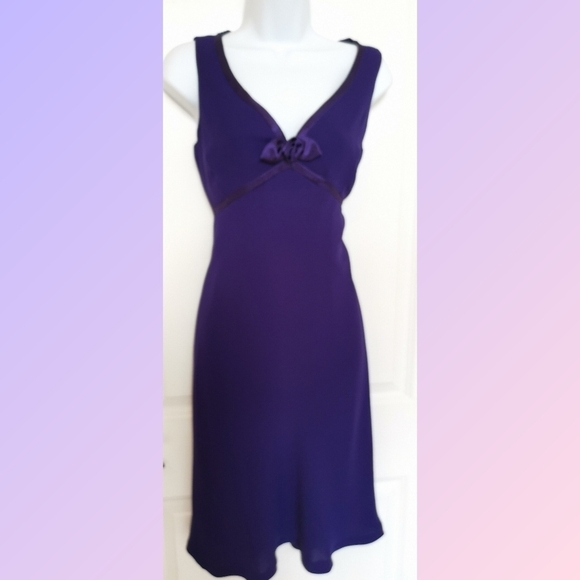 Evan Picone Royal Purple Dress Empire Cut Size 4 - Picture 10 of 10